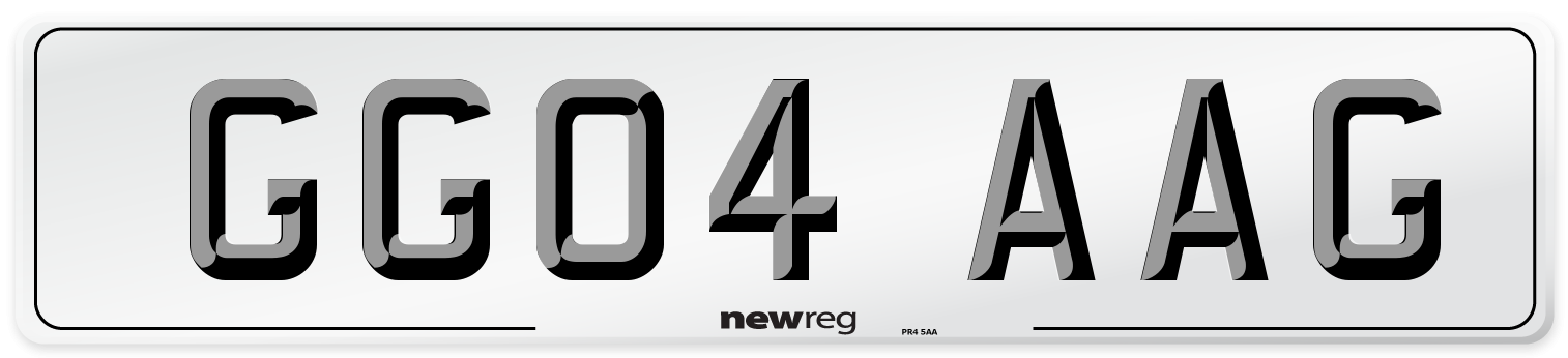 GG04 AAG Number Plate from New Reg